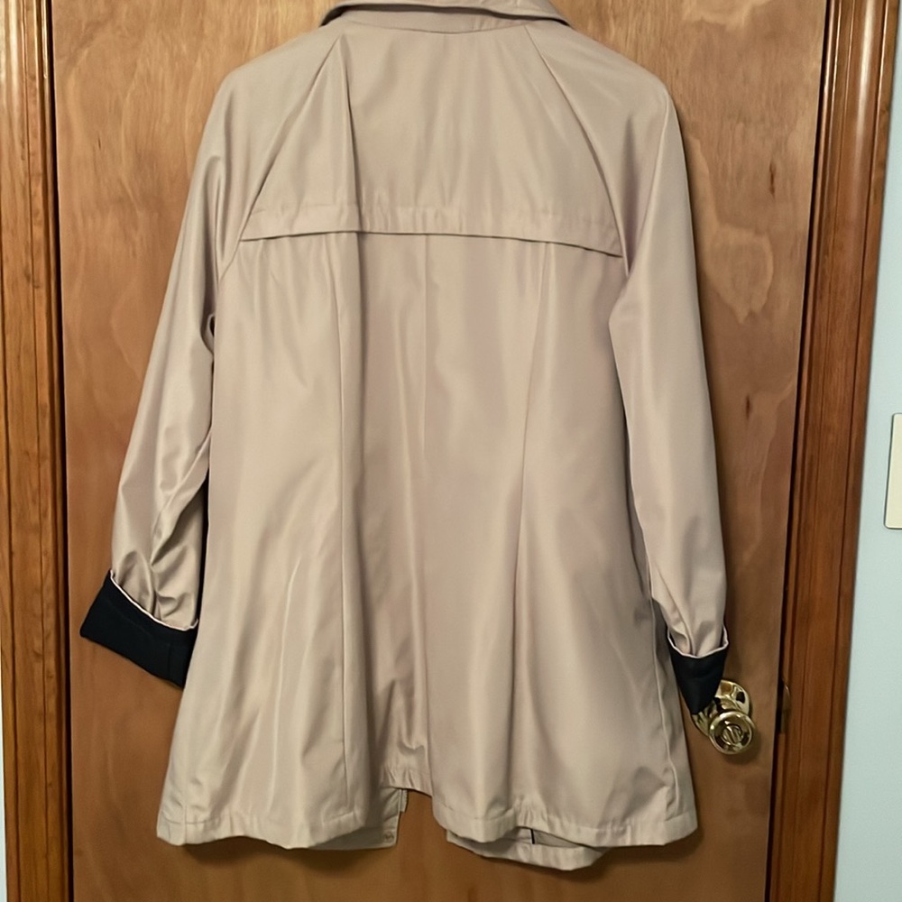 Zip Front Lightly Lined Raincoat With Removable H… - image 4